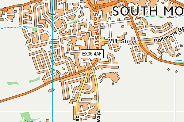 EX36 4AF map - OS VectorMap District (Ordnance Survey)