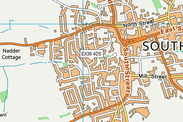 EX36 4DS map - OS VectorMap District (Ordnance Survey)