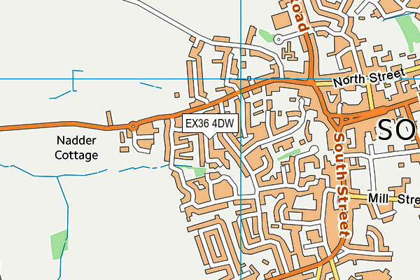 EX36 4DW map - OS VectorMap District (Ordnance Survey)