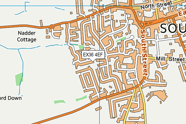 EX36 4EF map - OS VectorMap District (Ordnance Survey)