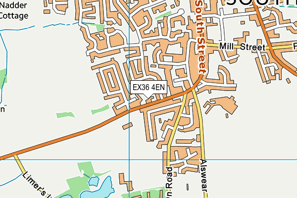 South Molton United Church of England Primary School map (EX36 4EN) - OS VectorMap District (Ordnance Survey)