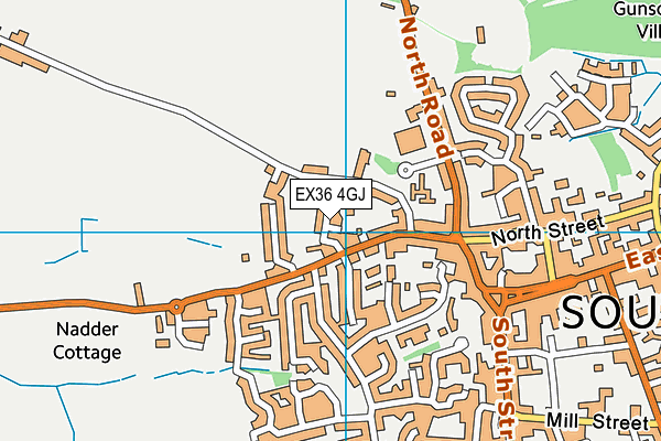 EX36 4GJ map - OS VectorMap District (Ordnance Survey)