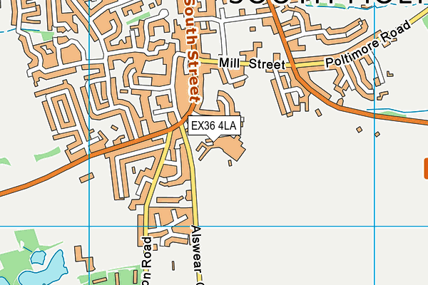 South Molton Community College map (EX36 4LA) - OS VectorMap District (Ordnance Survey)