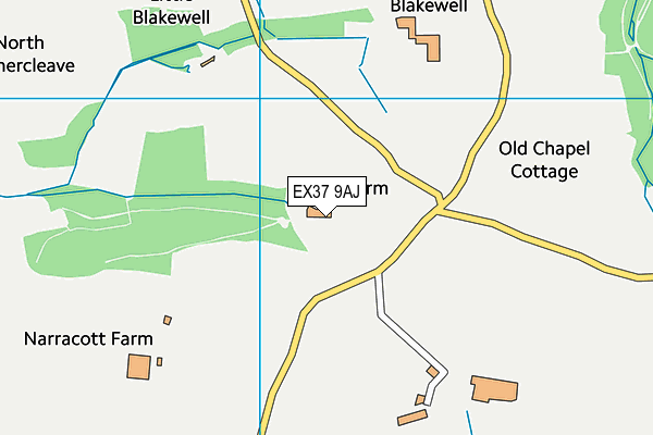 EX37 9AJ map - OS VectorMap District (Ordnance Survey)