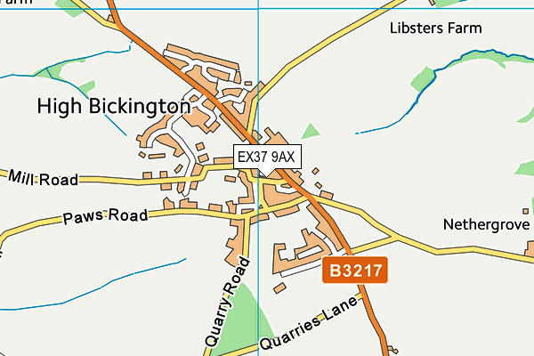 EX37 9AX map - OS VectorMap District (Ordnance Survey)