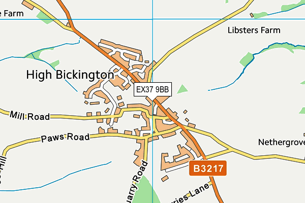 EX37 9BB map - OS VectorMap District (Ordnance Survey)