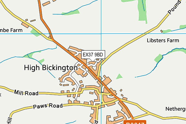 EX37 9BD map - OS VectorMap District (Ordnance Survey)