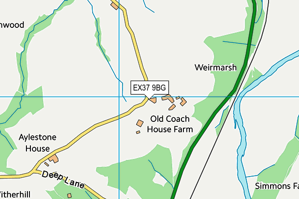 EX37 9BG map - OS VectorMap District (Ordnance Survey)