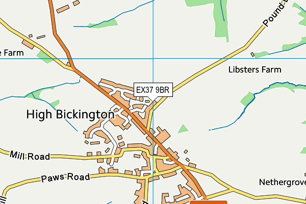 EX37 9BR map - OS VectorMap District (Ordnance Survey)