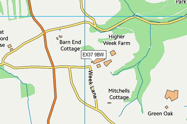 EX37 9BW map - OS VectorMap District (Ordnance Survey)