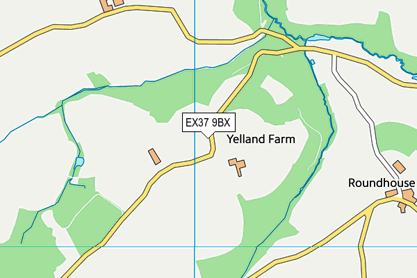 EX37 9BX map - OS VectorMap District (Ordnance Survey)