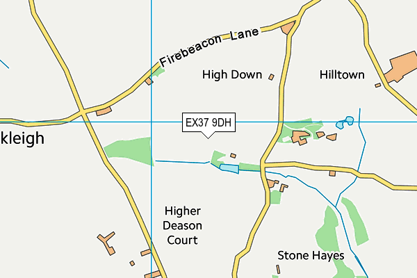 EX37 9DH map - OS VectorMap District (Ordnance Survey)