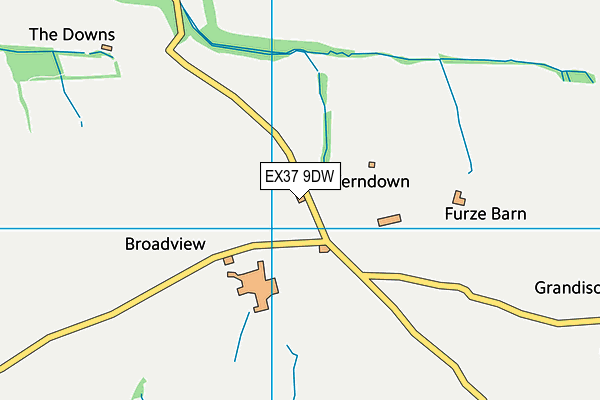 EX37 9DW map - OS VectorMap District (Ordnance Survey)