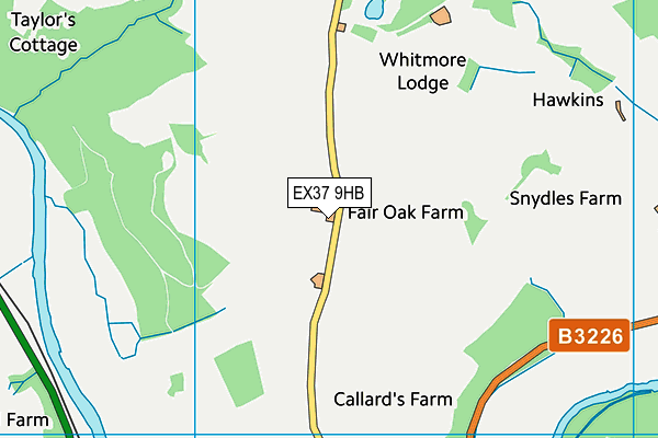 EX37 9HB map - OS VectorMap District (Ordnance Survey)