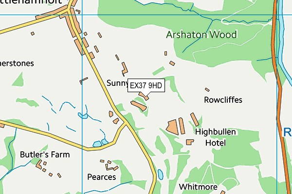 Highbullen Hotel, Golf & Country Club map (EX37 9HD) - OS VectorMap District (Ordnance Survey)