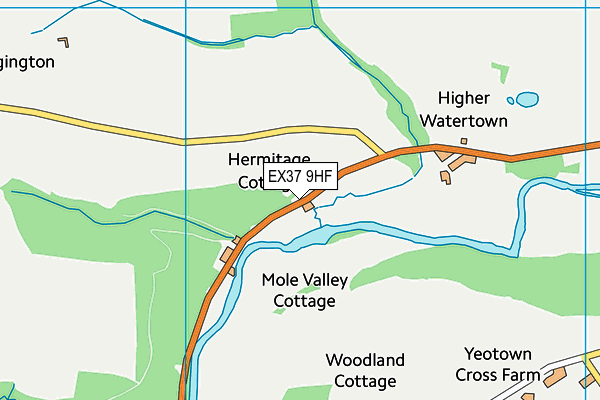EX37 9HF map - OS VectorMap District (Ordnance Survey)