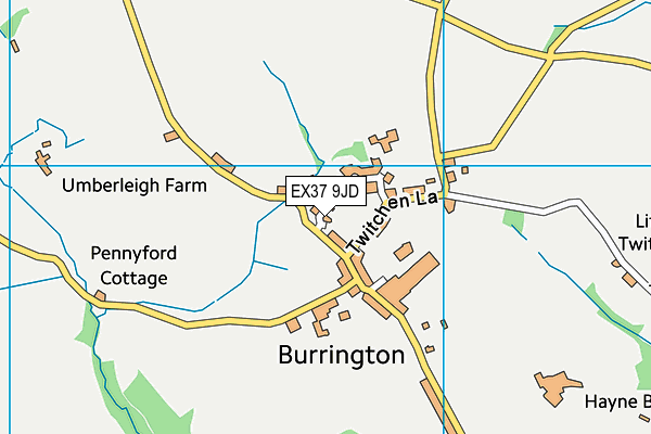 EX37 9JD map - OS VectorMap District (Ordnance Survey)