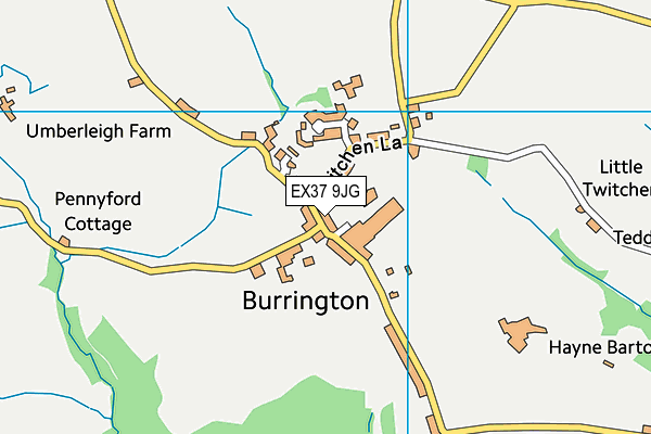 EX37 9JG map - OS VectorMap District (Ordnance Survey)