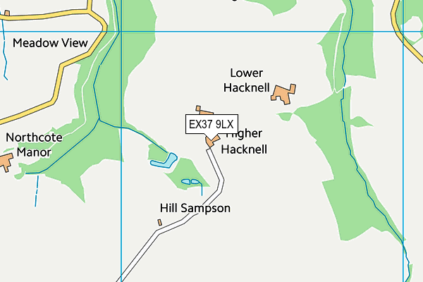 EX37 9LX map - OS VectorMap District (Ordnance Survey)