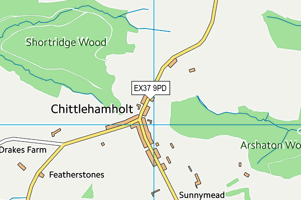 EX37 9PD map - OS VectorMap District (Ordnance Survey)