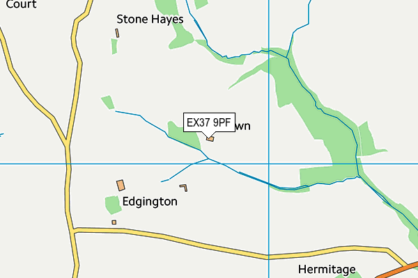 EX37 9PF map - OS VectorMap District (Ordnance Survey)