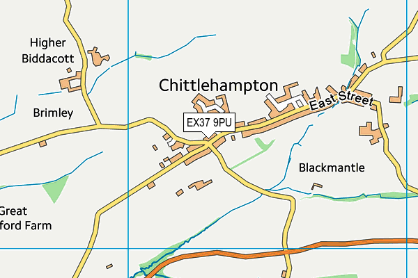 Chittlehampton Playing Field map (EX37 9PU) - OS VectorMap District (Ordnance Survey)