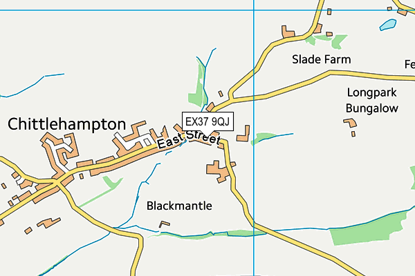 EX37 9QJ map - OS VectorMap District (Ordnance Survey)