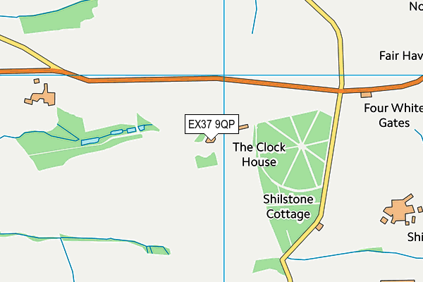 EX37 9QP map - OS VectorMap District (Ordnance Survey)