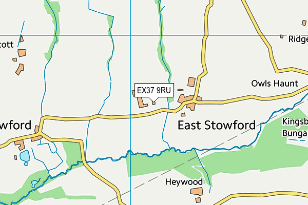 EX37 9RU map - OS VectorMap District (Ordnance Survey)