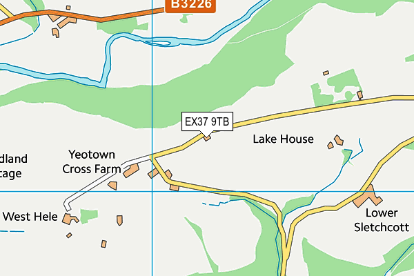 EX37 9TB map - OS VectorMap District (Ordnance Survey)