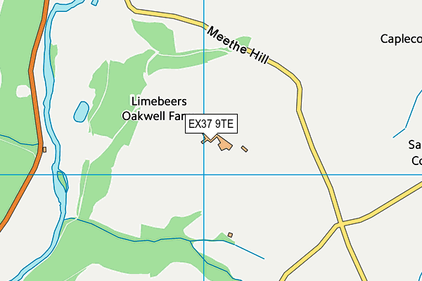 EX37 9TE map - OS VectorMap District (Ordnance Survey)