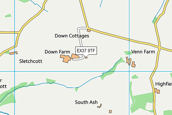 EX37 9TF map - OS VectorMap District (Ordnance Survey)