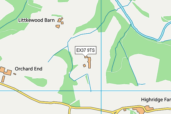 EX37 9TS map - OS VectorMap District (Ordnance Survey)