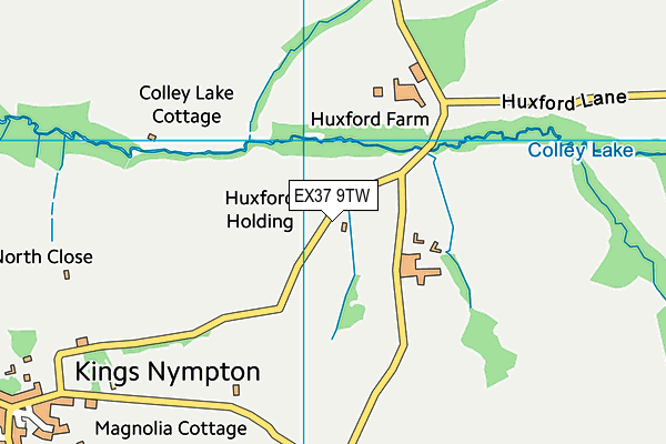 EX37 9TW map - OS VectorMap District (Ordnance Survey)