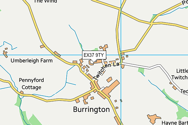 EX37 9TY map - OS VectorMap District (Ordnance Survey)