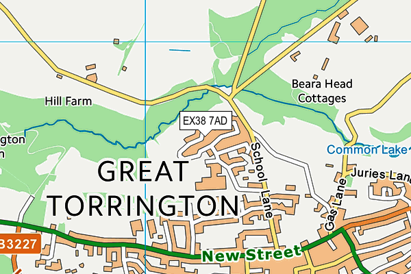 EX38 7AD map - OS VectorMap District (Ordnance Survey)