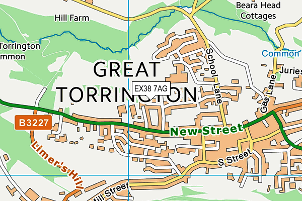 EX38 7AG map - OS VectorMap District (Ordnance Survey)