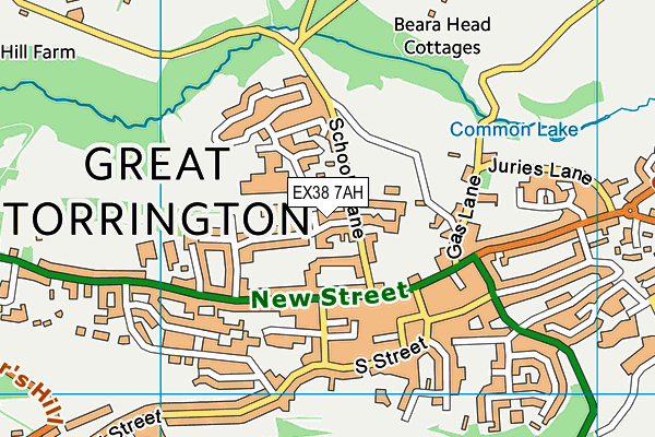 EX38 7AH map - OS VectorMap District (Ordnance Survey)