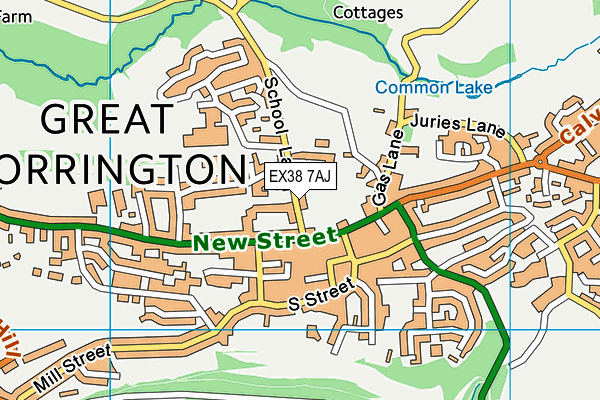 Torrington Football Club map (EX38 7AJ) - OS VectorMap District (Ordnance Survey)