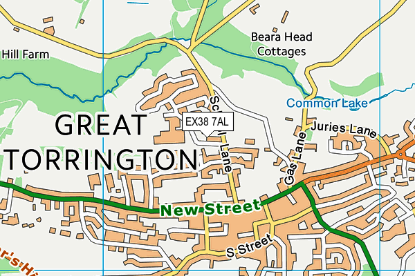 EX38 7AL map - OS VectorMap District (Ordnance Survey)