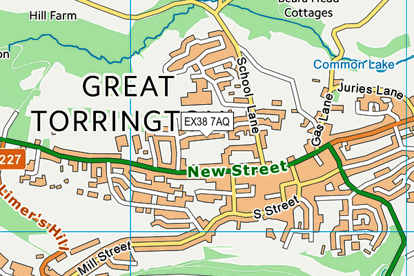 EX38 7AQ map - OS VectorMap District (Ordnance Survey)