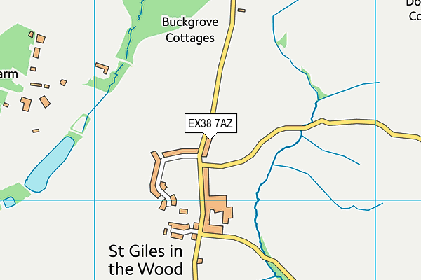 EX38 7AZ map - OS VectorMap District (Ordnance Survey)