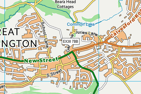 EX38 7BB map - OS VectorMap District (Ordnance Survey)