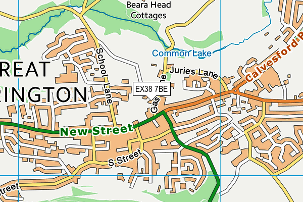 EX38 7BE map - OS VectorMap District (Ordnance Survey)