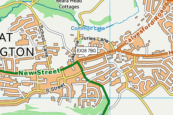 EX38 7BG map - OS VectorMap District (Ordnance Survey)