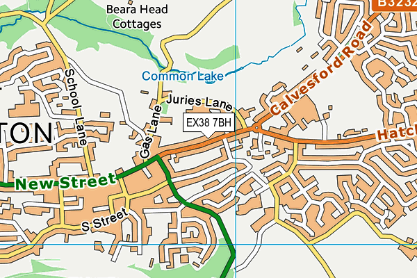 EX38 7BH map - OS VectorMap District (Ordnance Survey)
