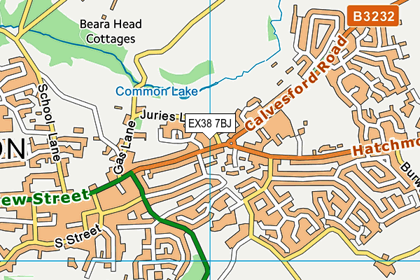 EX38 7BJ map - OS VectorMap District (Ordnance Survey)