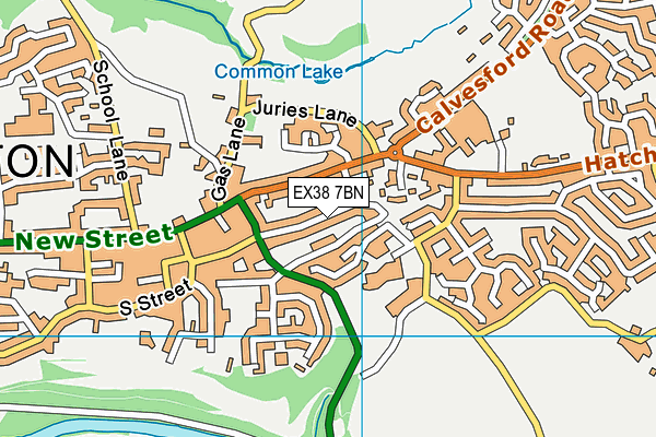 EX38 7BN map - OS VectorMap District (Ordnance Survey)