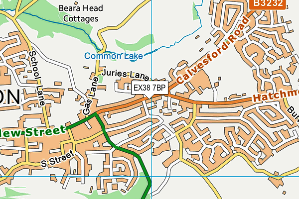 EX38 7BP map - OS VectorMap District (Ordnance Survey)