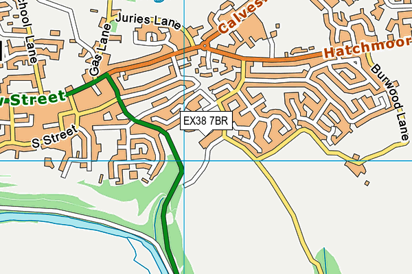 EX38 7BR map - OS VectorMap District (Ordnance Survey)